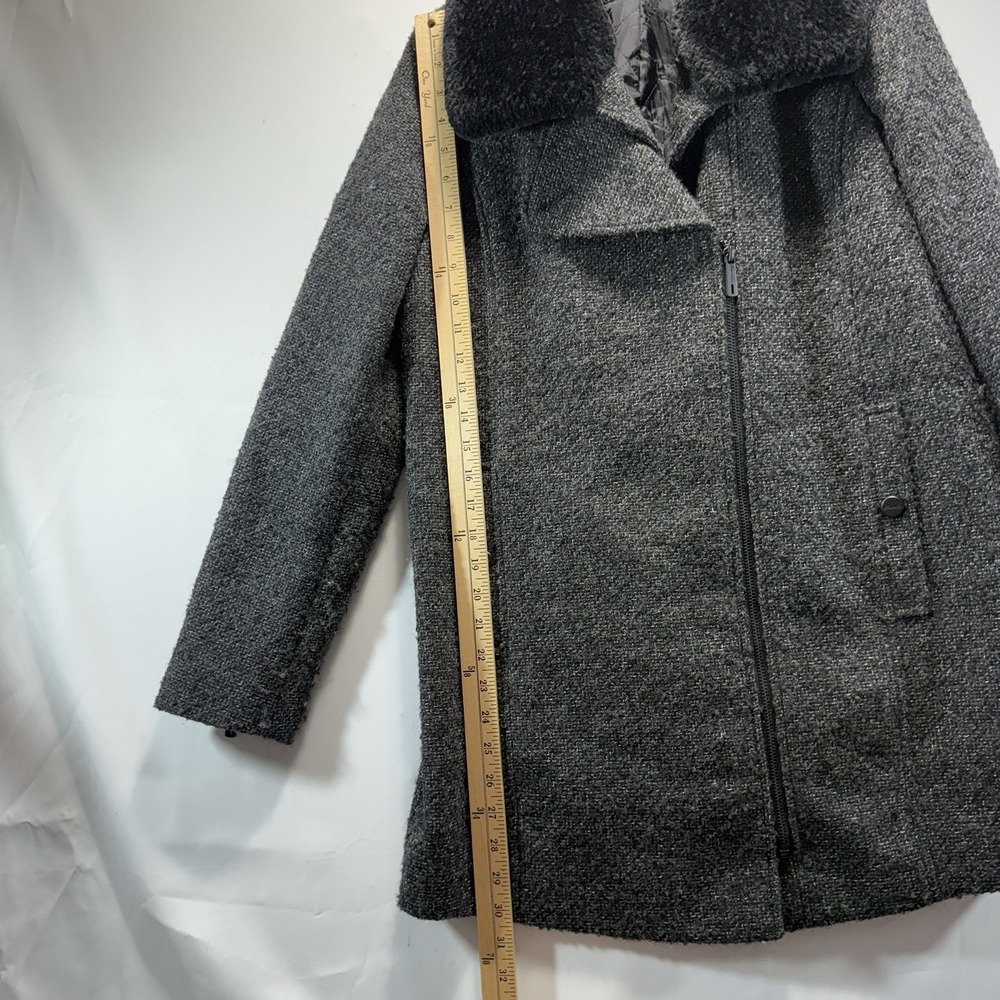 Kenneth Cole New York Women's S Wool Coat Gray Full Zip - Picture 6 of 13